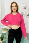 159011 Waffle Crop Sweatshirt